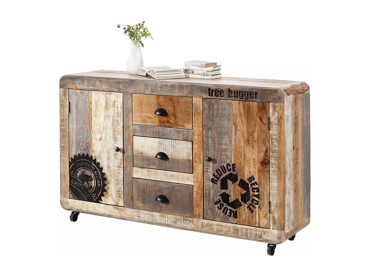 Bully | Bahut avec 2 portes et 3 tiroirs avec couleurs mixtes