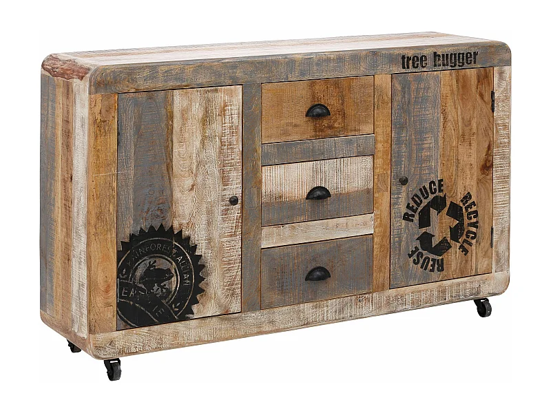 Bully Credenza 2 Ante 3 Cassetti Mix