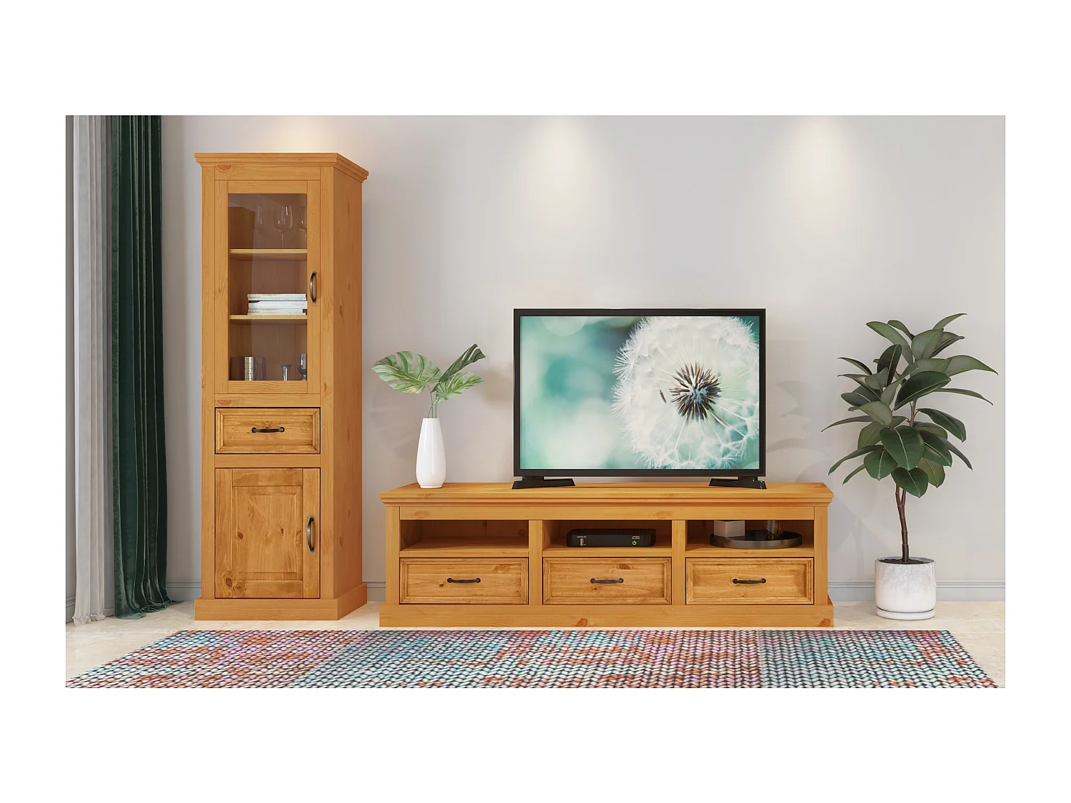 Selma|Buffet bas avec 3 tiroirs en pin