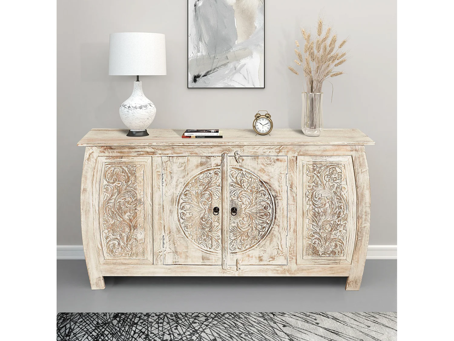 Mahar|Buffet 4 portes Creme White