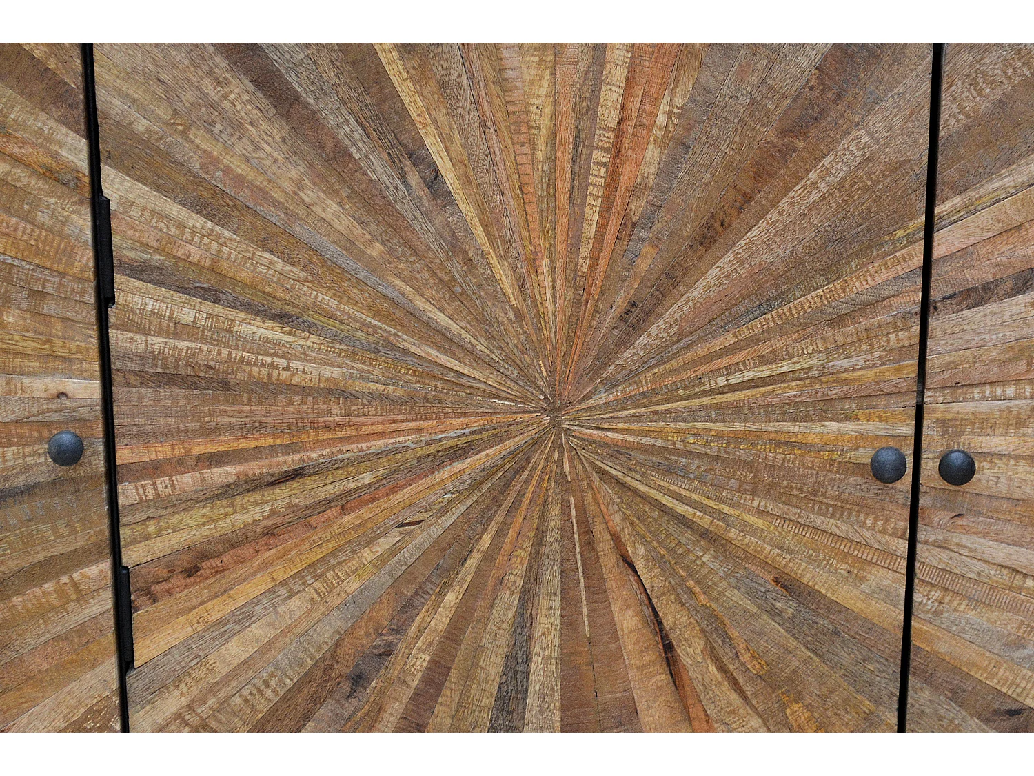 Madira | Buffet avec 3 portes en bois de manguier / métal noir