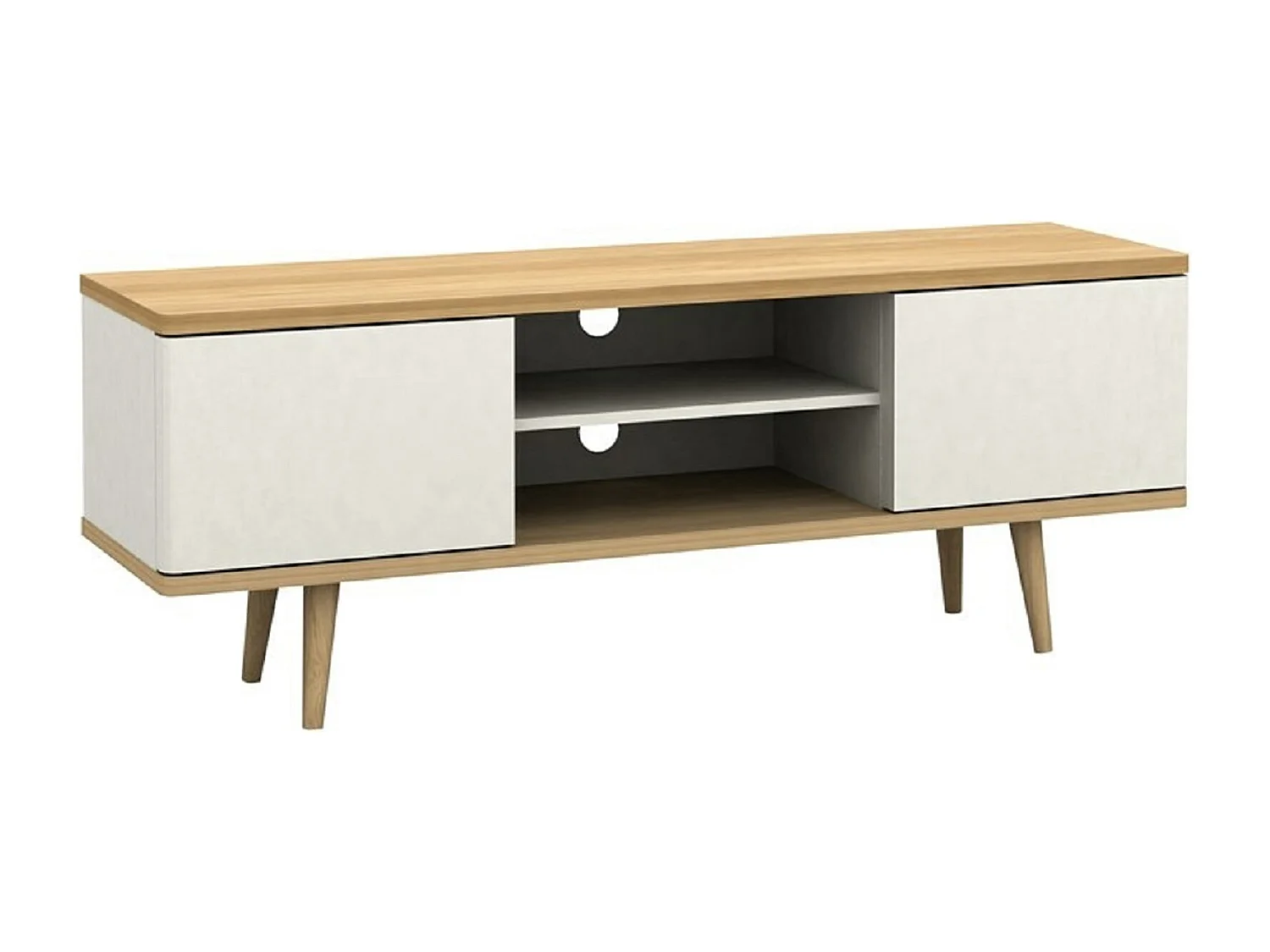 Alandra|Buffet bas 2 portes en effet chêne / crème