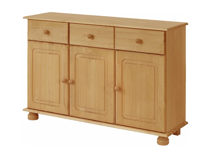 Mette|Buffet avec 3 portes et 2 tiroirs en pin naturel