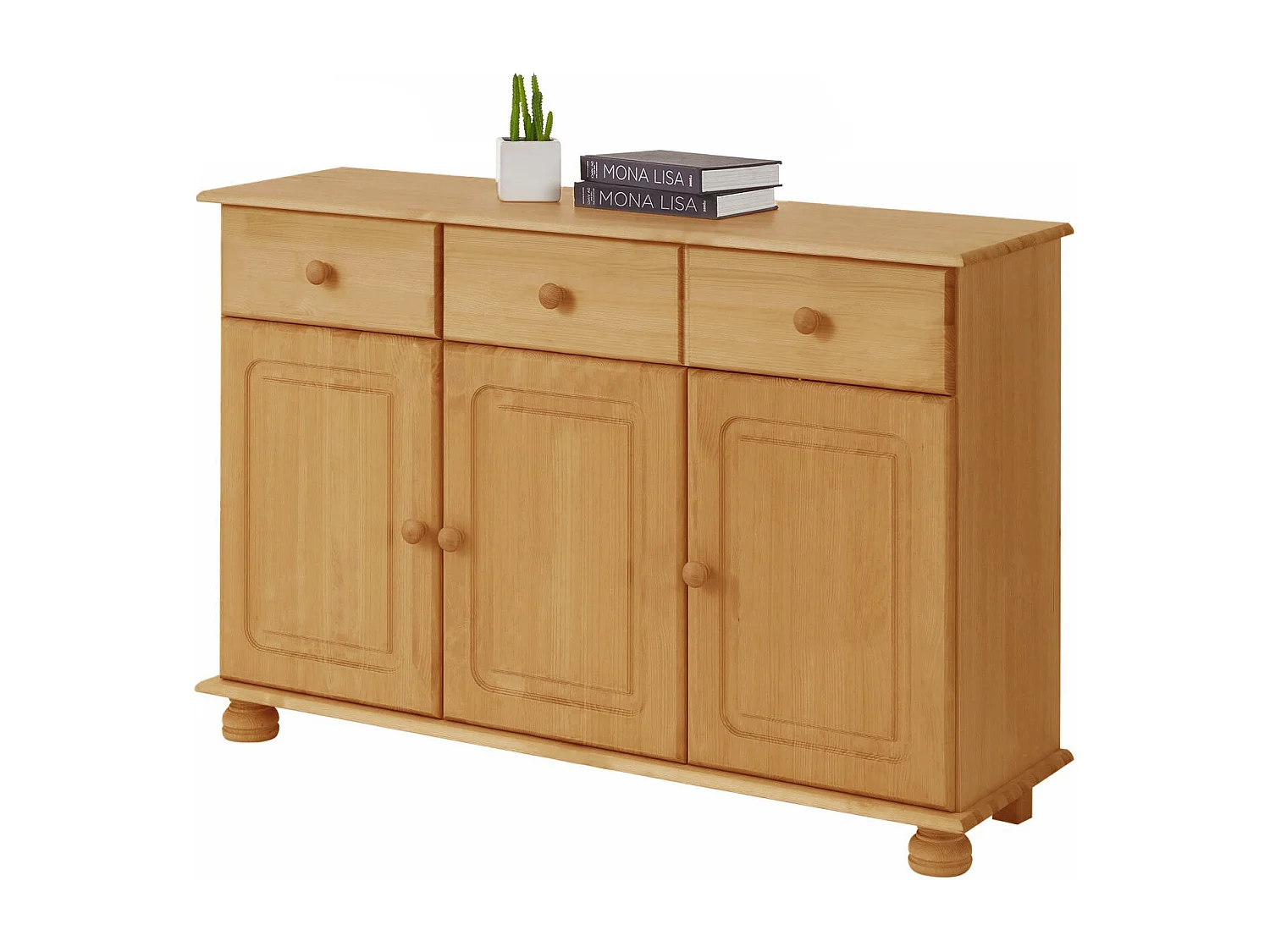 Mette|Buffet avec 3 portes et 2 tiroirs en pin naturel