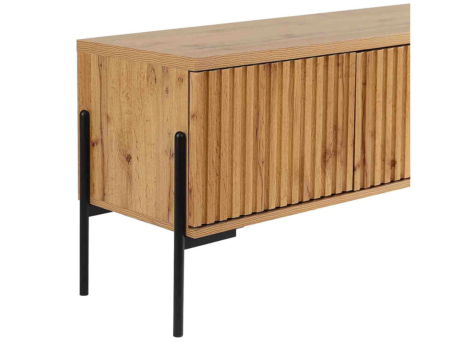 Charlie|Buffet bas avec 4 portes à l'aspect chêne