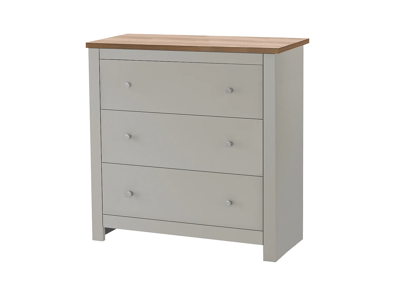 Emerald|Commode avec 3 tiroirs en effet chêne crème