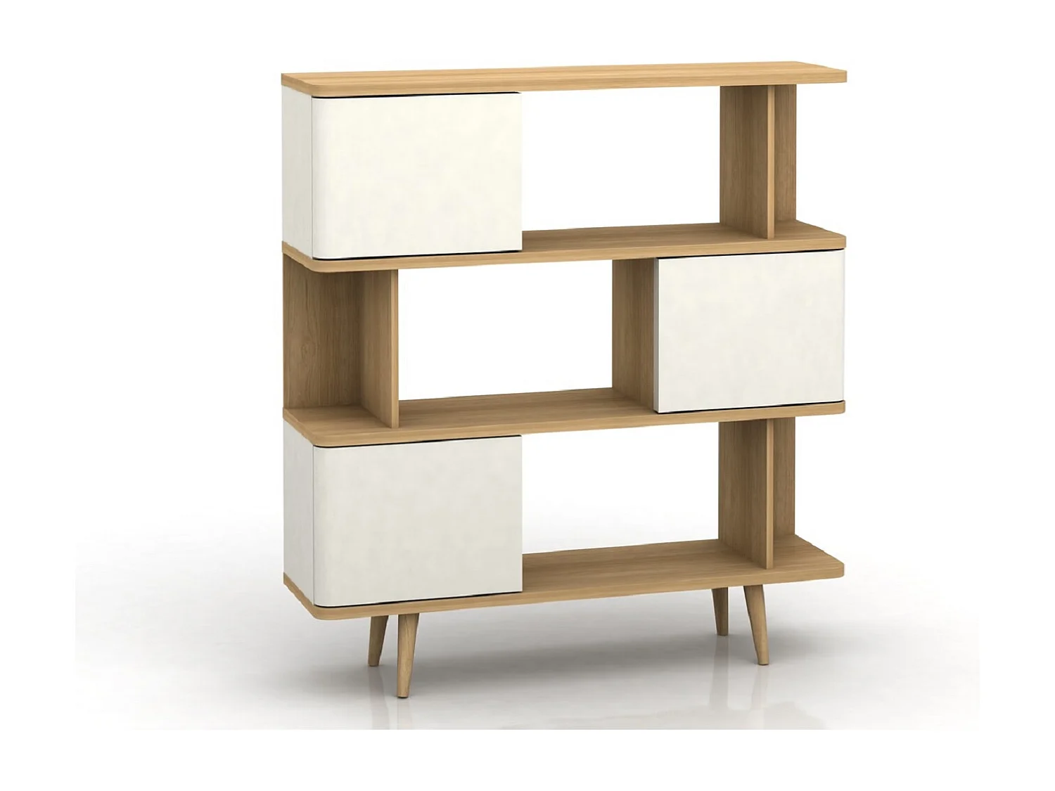 Libreria Alandra rovere bianco crema