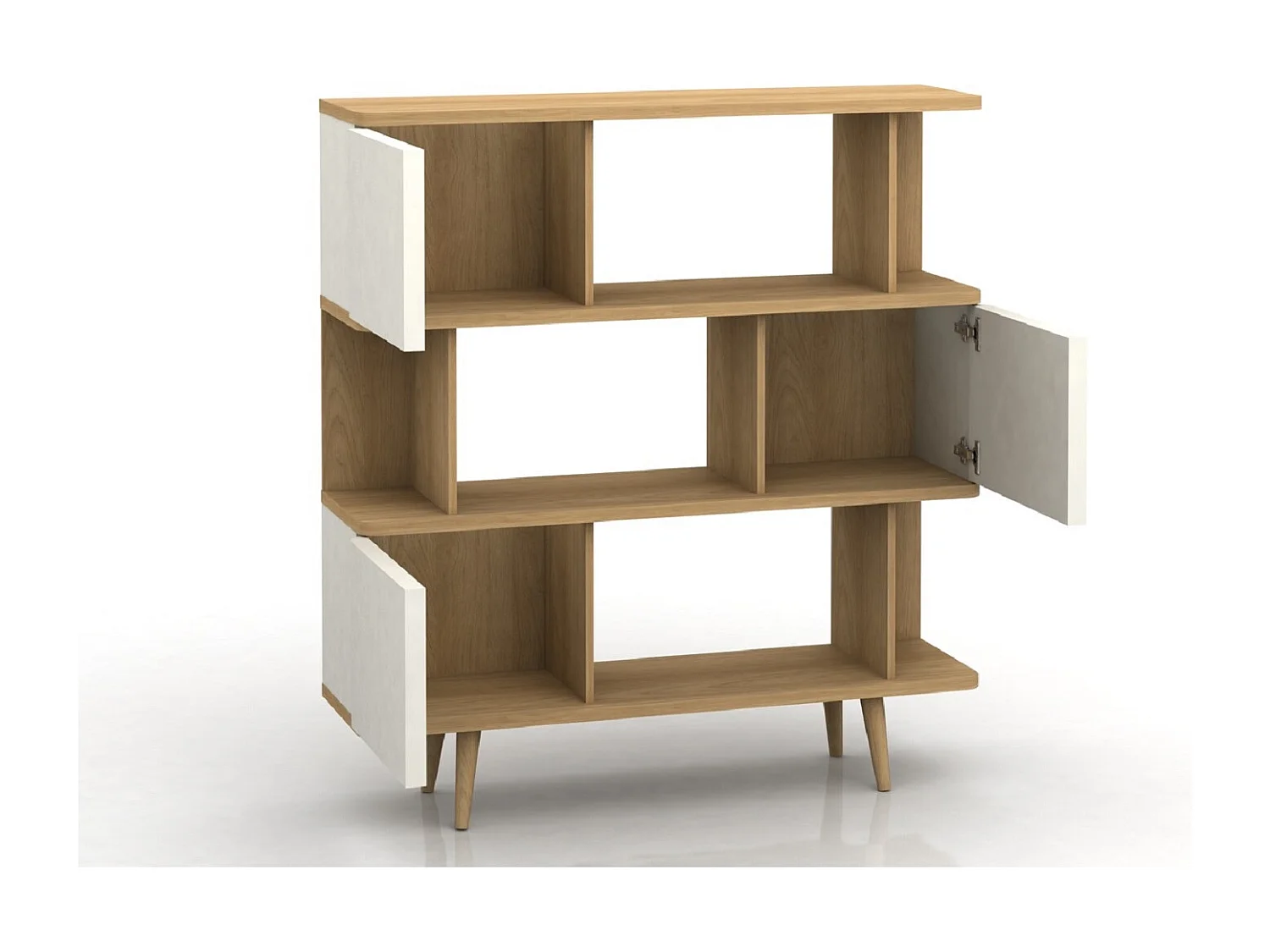 Libreria Alandra rovere bianco crema