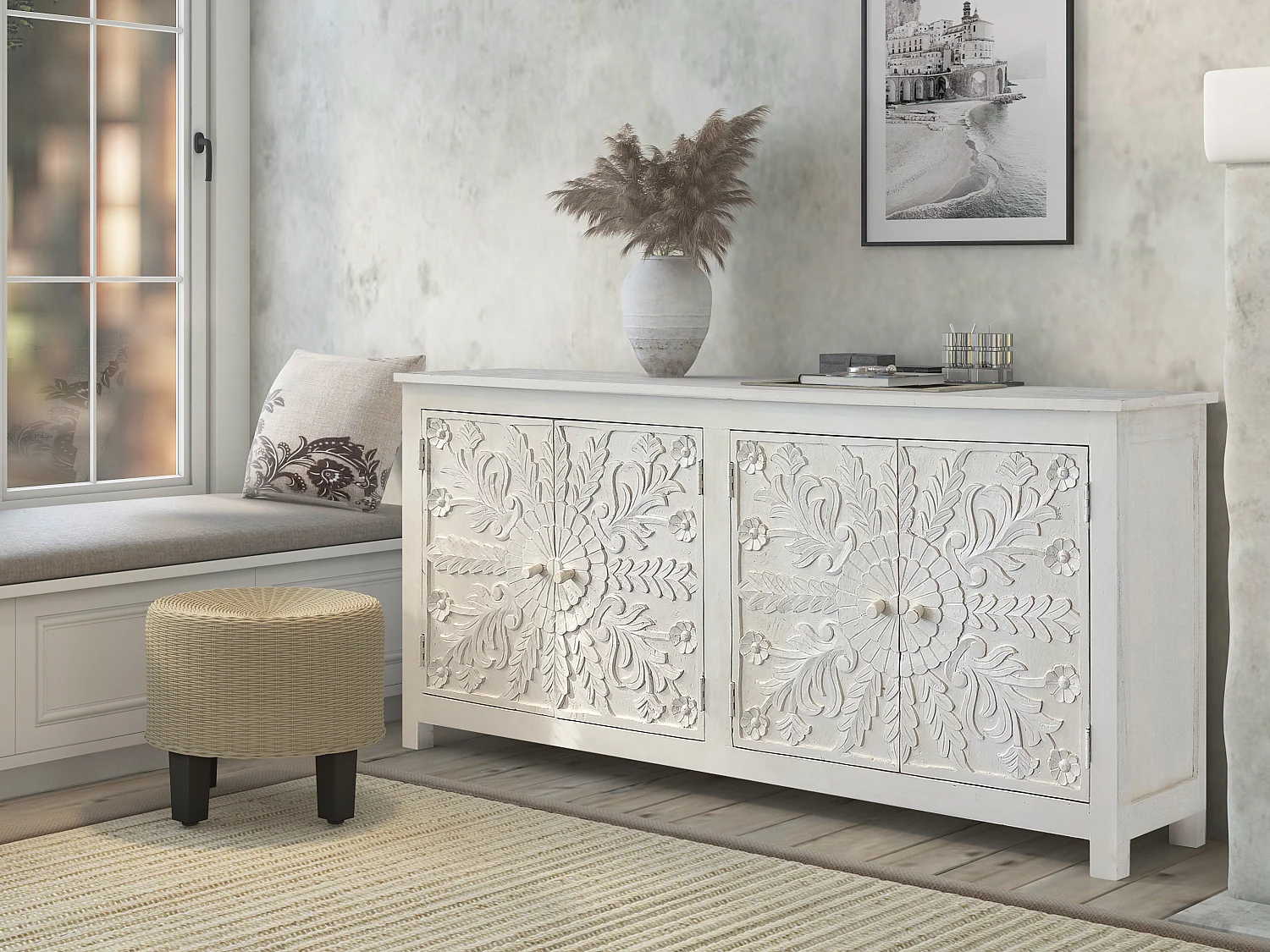 Kalhana|Buffet 4 portes Crème