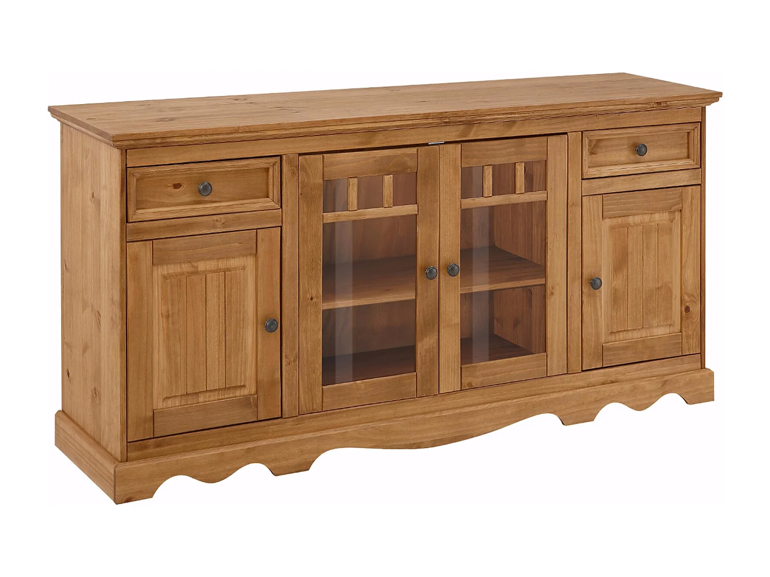 Melissa|Buffet avec 4 portes et 2 tiroirs en pin naturel