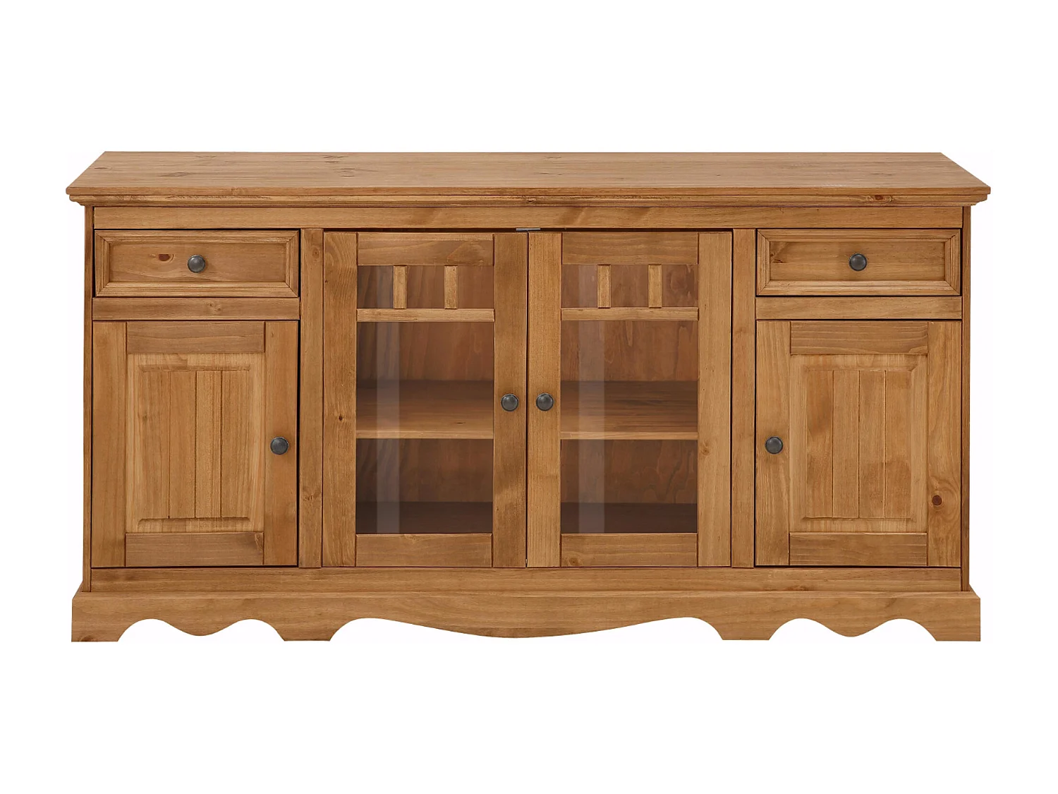 Melissa|Buffet avec 4 portes et 2 tiroirs en pin naturel