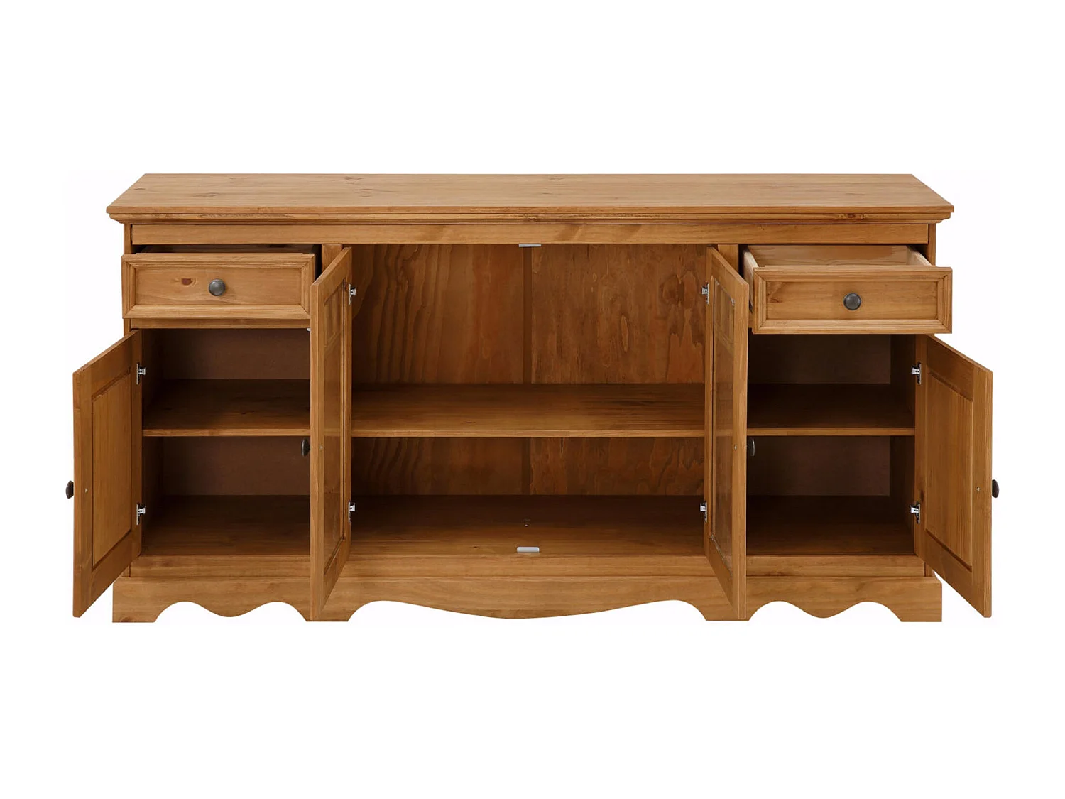 Melissa|Buffet avec 4 portes et 2 tiroirs en pin naturel