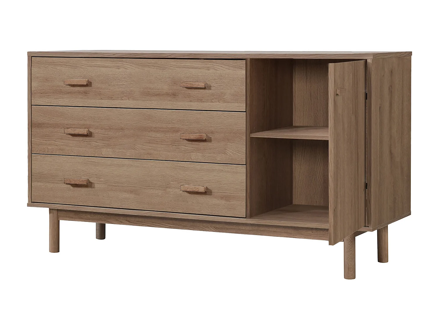 Melanie Dressoir 1 Deur 3 Laden Eiken Eiken