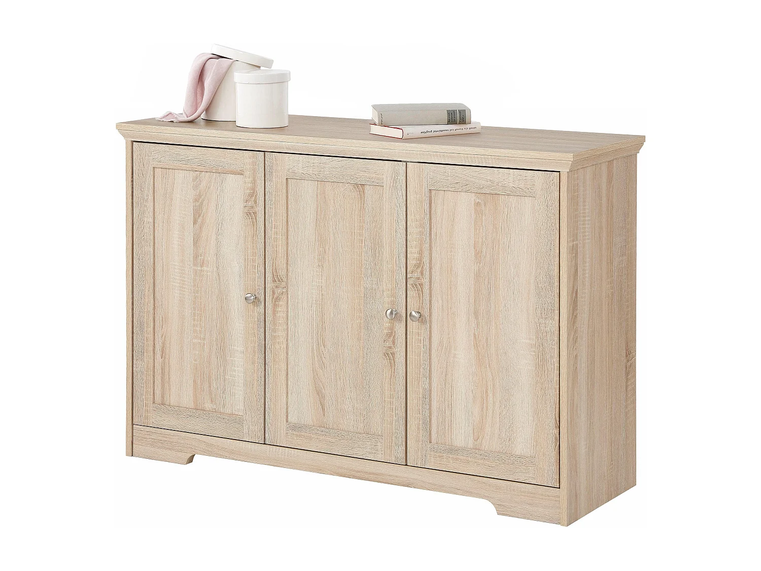 Nanna|Buffet avec 3 portes effet chêne