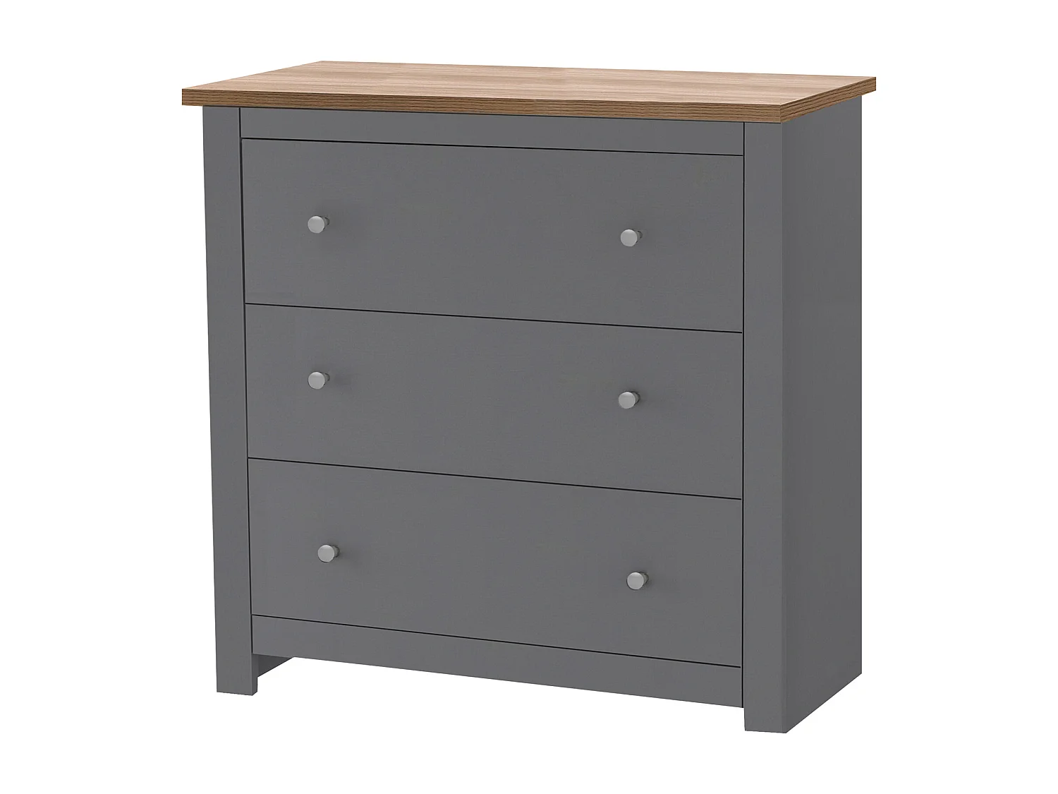 Emerald | Commode avec 3 tiroirs Chêne Gris