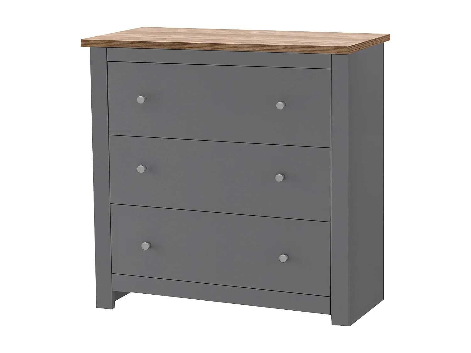 Emerald | Commode avec 3 tiroirs Chêne Gris