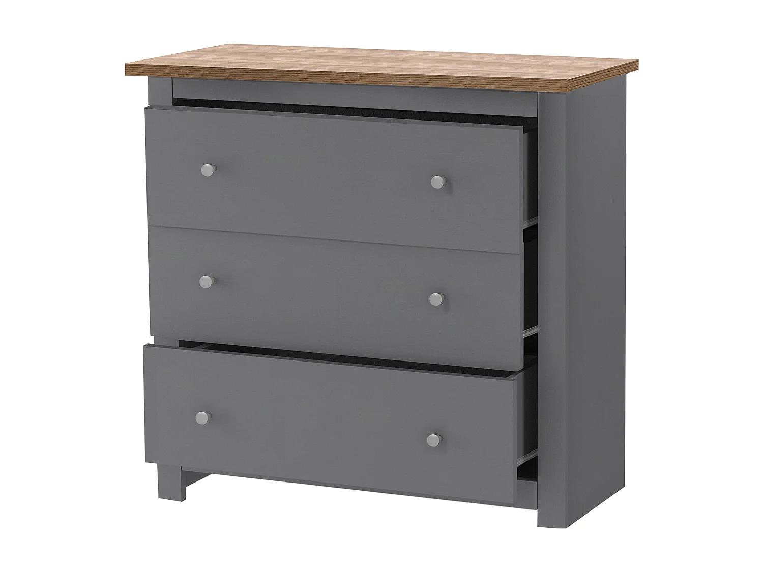Emerald | Commode avec 3 tiroirs Chêne Gris