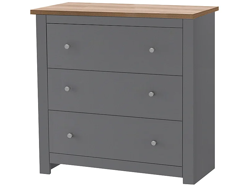 Emerald | Commode avec 3 tiroirs Chêne Gris