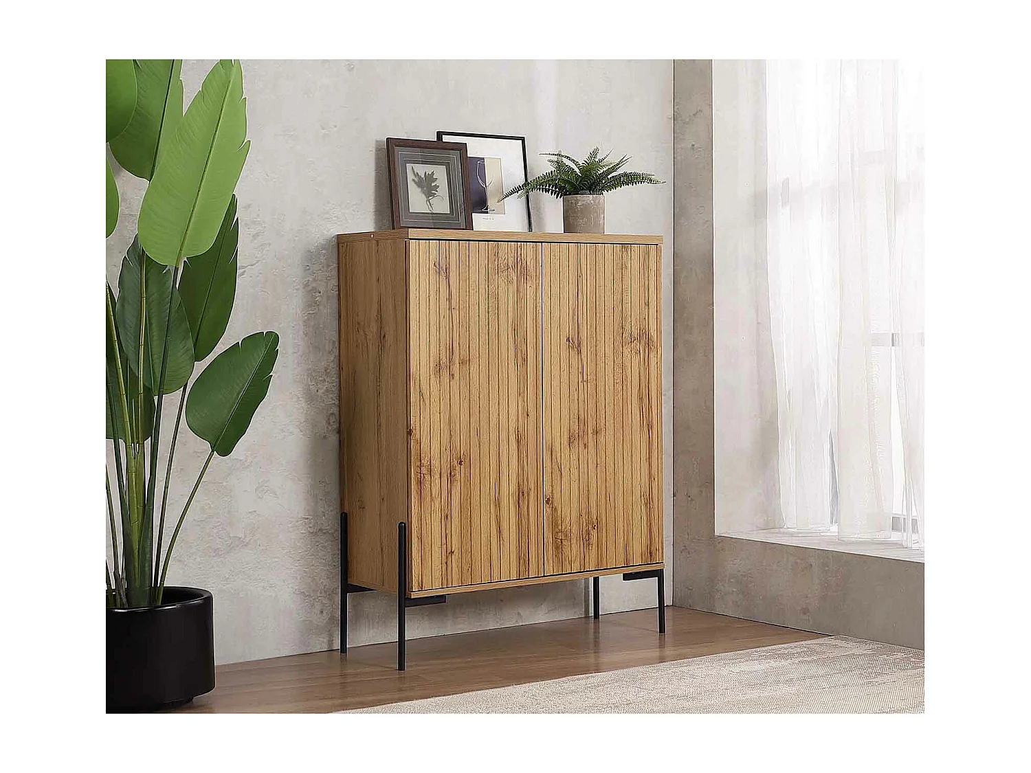 Charlie|Buffet avec 2 portes en effet chêne