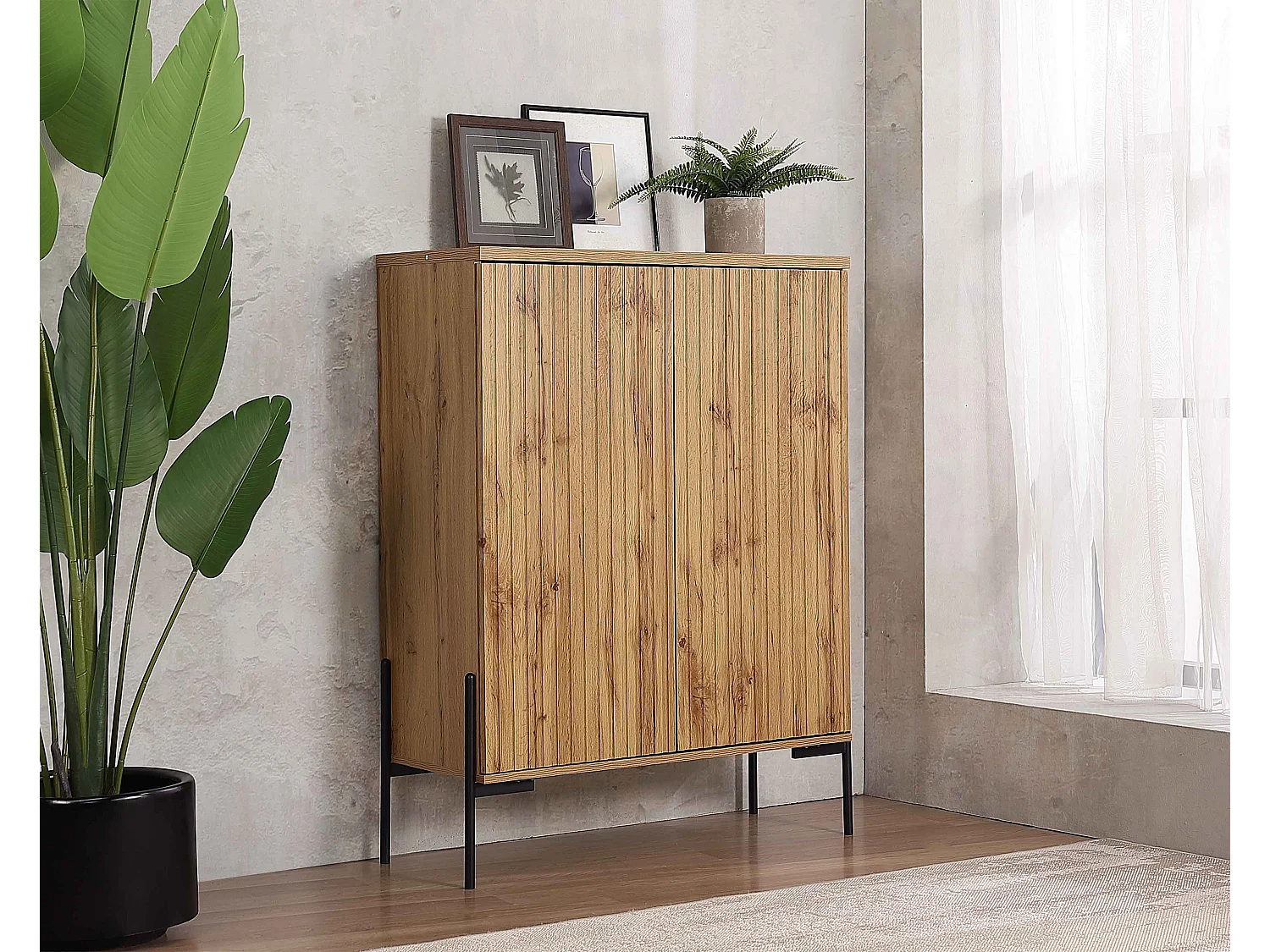 Charlie|Buffet avec 2 portes en effet chêne