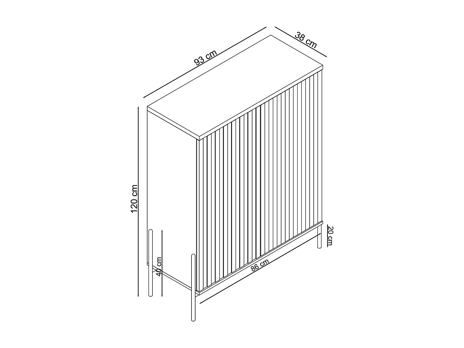 Charlie|Buffet avec 2 portes en effet chêne