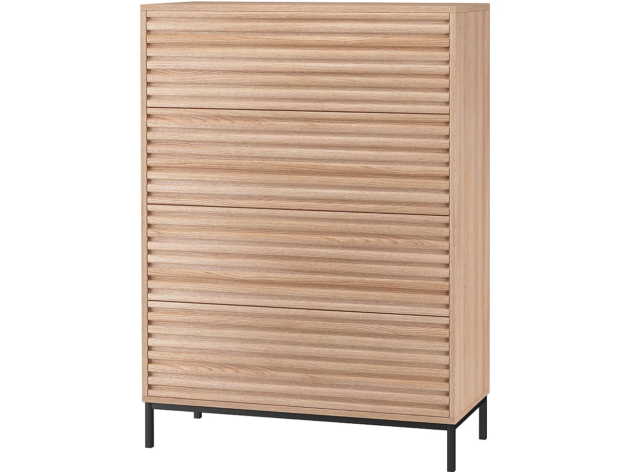 Kommode mit 4 Schubladen Eiche