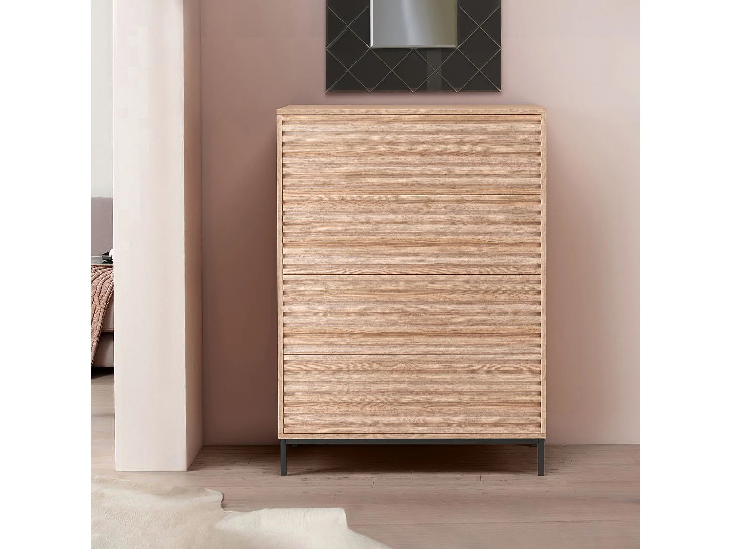 Celine | Commode avec 4 tiroirs Chêne