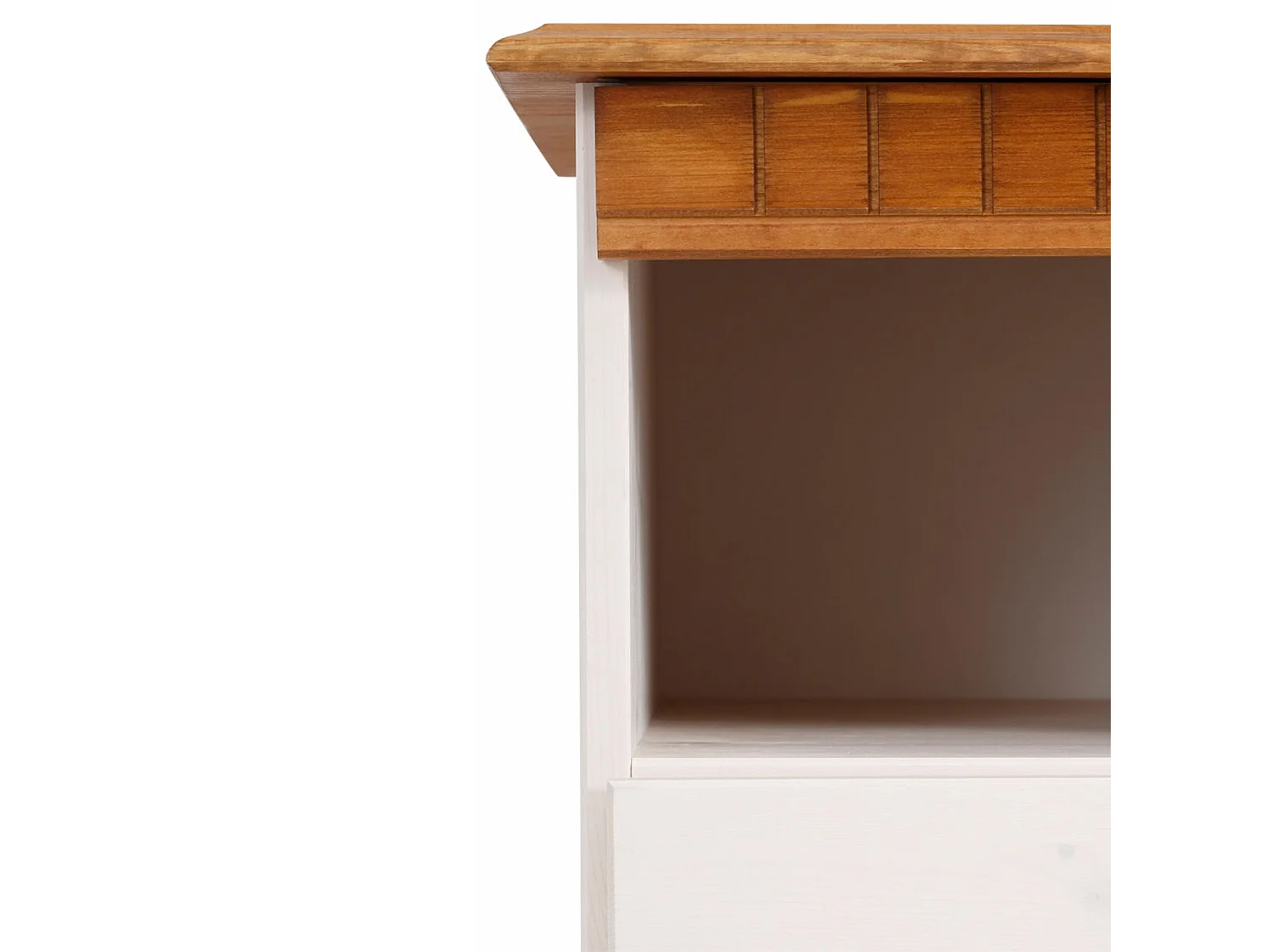 Lisa|Buffet avec 2 portes 3 tiroirs en pin teinté blanc