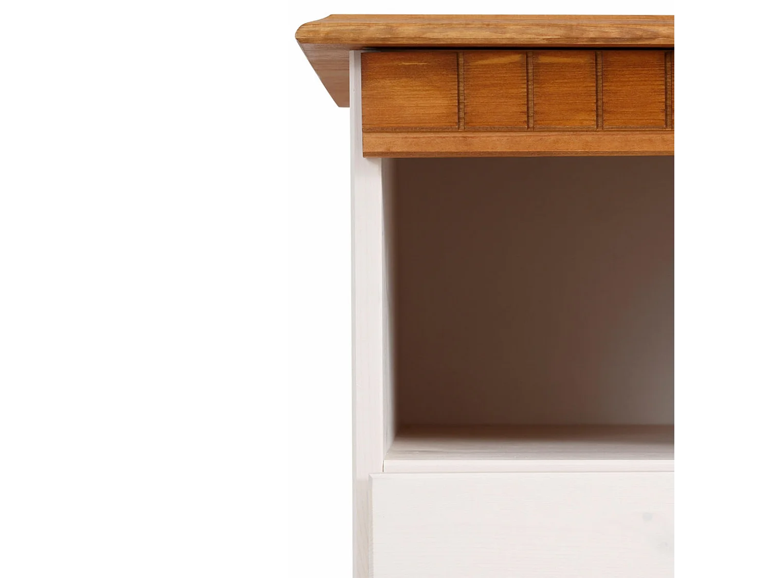 Lisa|Buffet avec 2 portes 3 tiroirs en pin teinté blanc