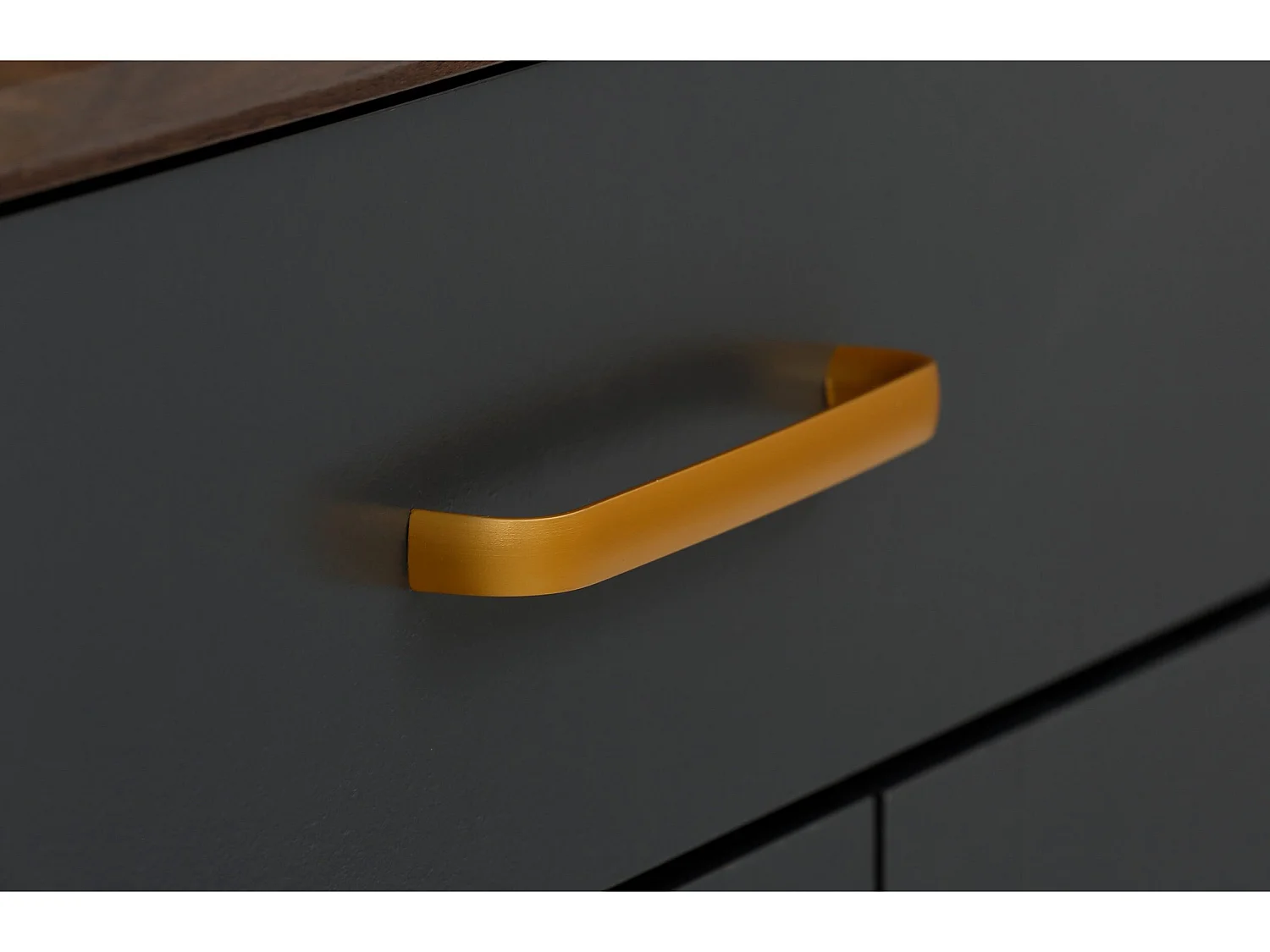 Marion|Buffet haut avec 4 portes et 2 tiroirs en effet bois noir