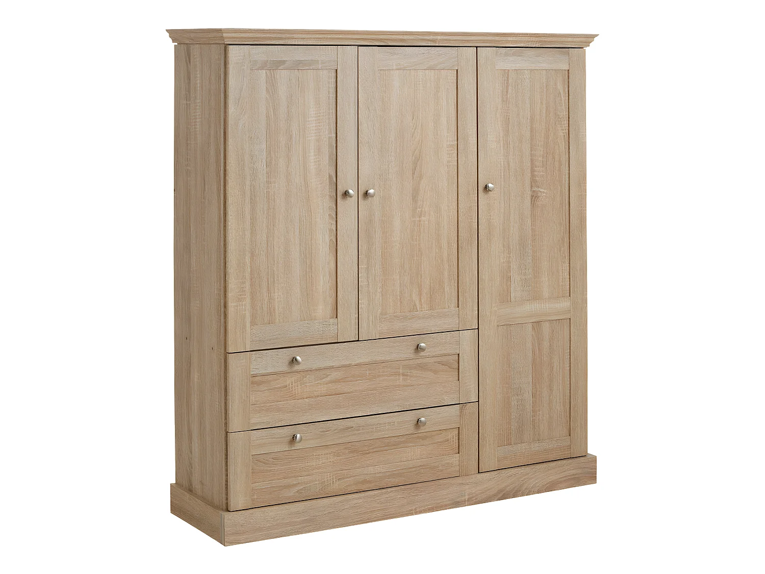 Binz|Armoire 2+1 portes 2 tiroirs Chêne