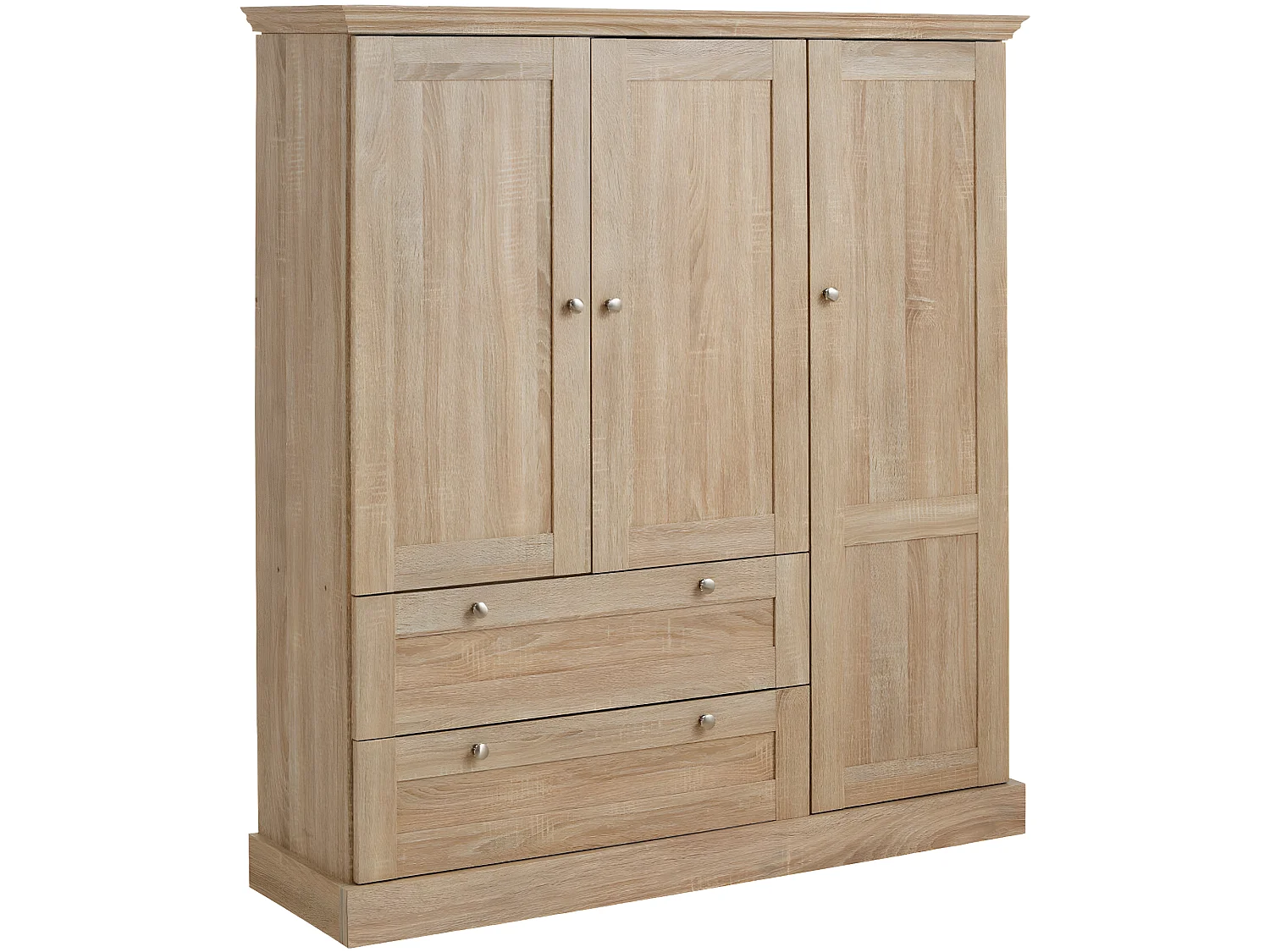 Binz|Armoire 2+1 portes 2 tiroirs Chêne