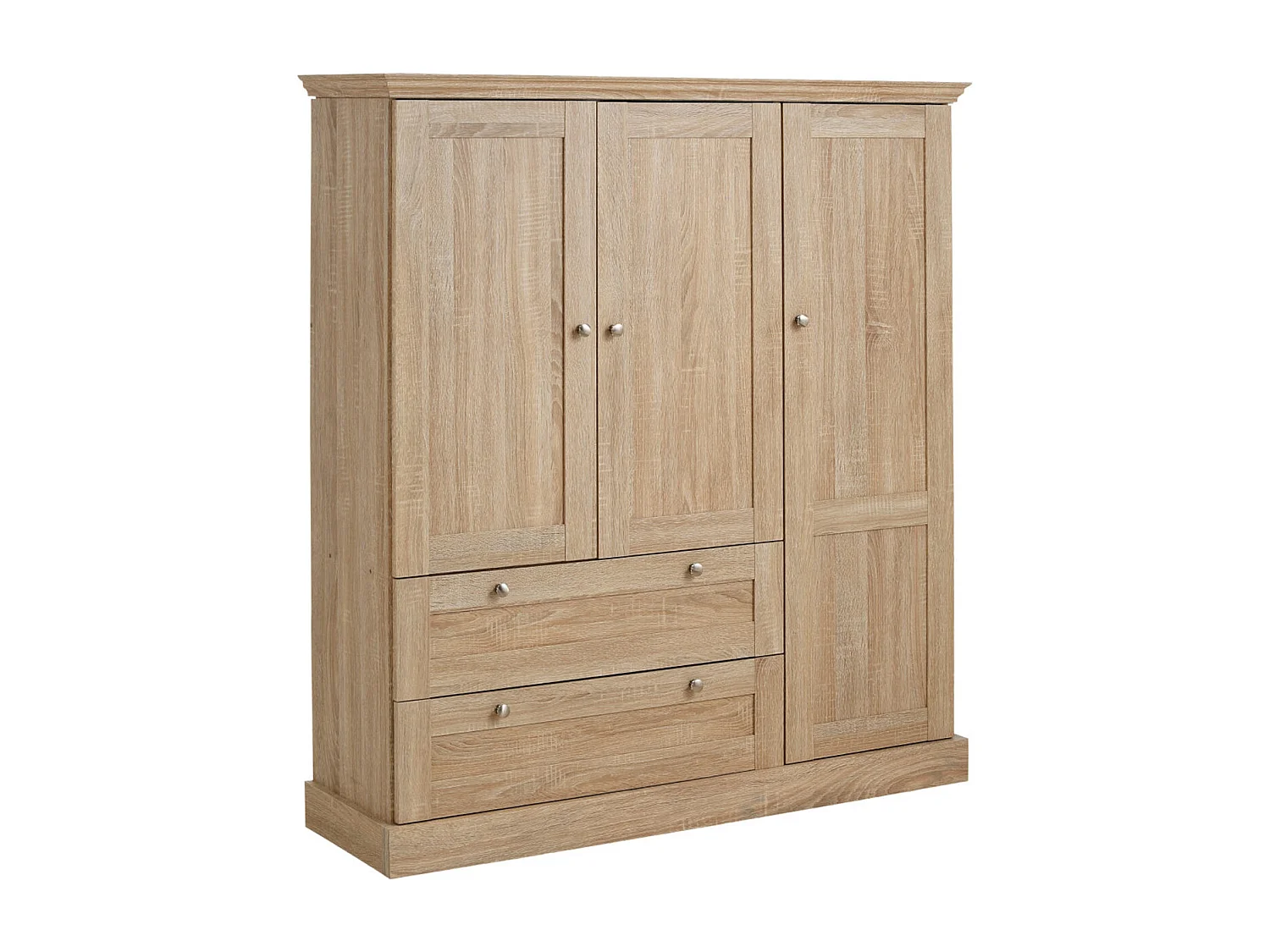 Binz|Armoire 2+1 portes 2 tiroirs Chêne