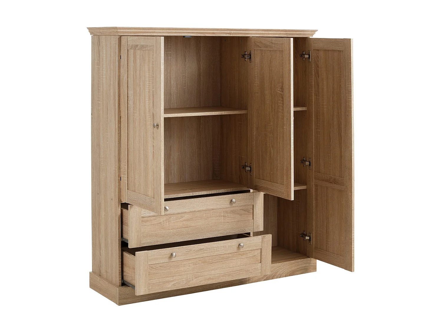 Binz|Armoire 2+1 portes 2 tiroirs Chêne