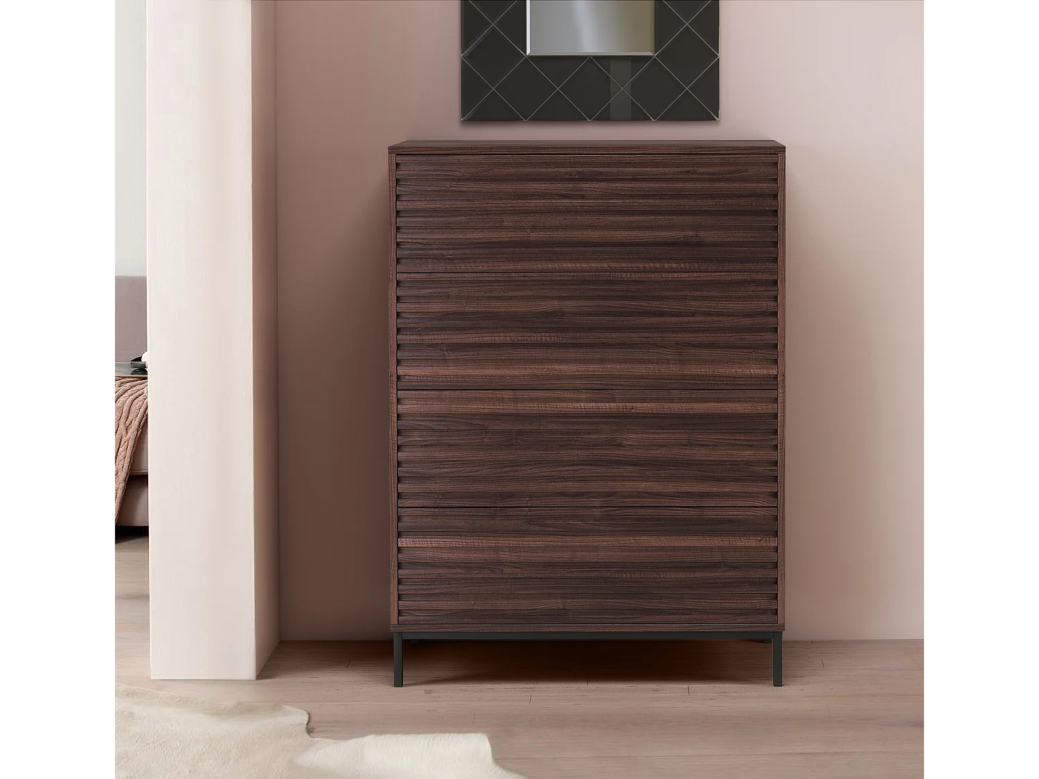 Celine | Commode avec 4 tiroirs Noyer