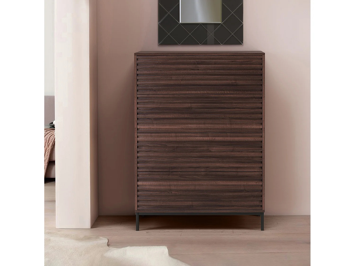 Celine | Commode avec 4 tiroirs Noyer