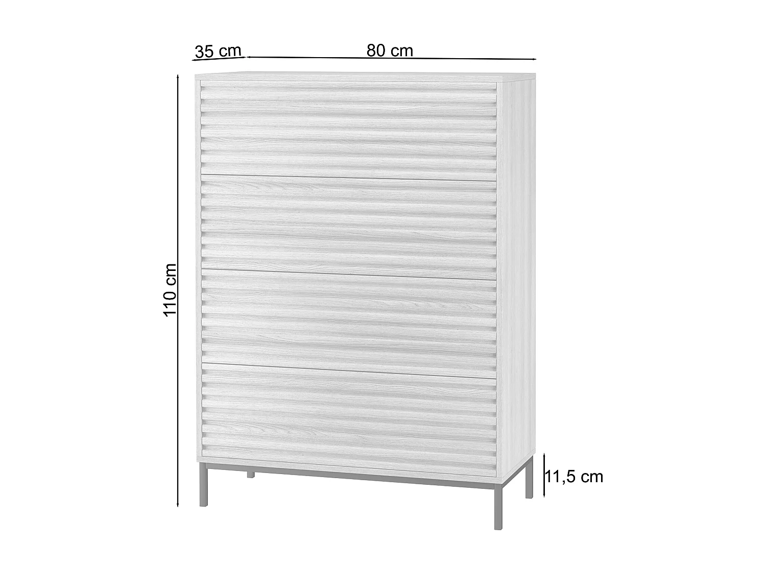 Celine | Commode avec 4 tiroirs Noyer