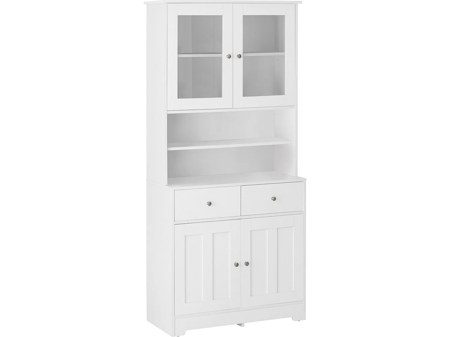 Kate|Buffet avec 2+2 portes en effet bois blanc