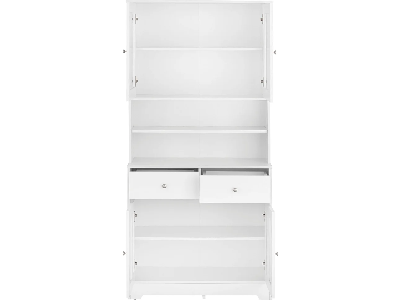Kate|Buffet avec 2+2 portes en effet bois blanc