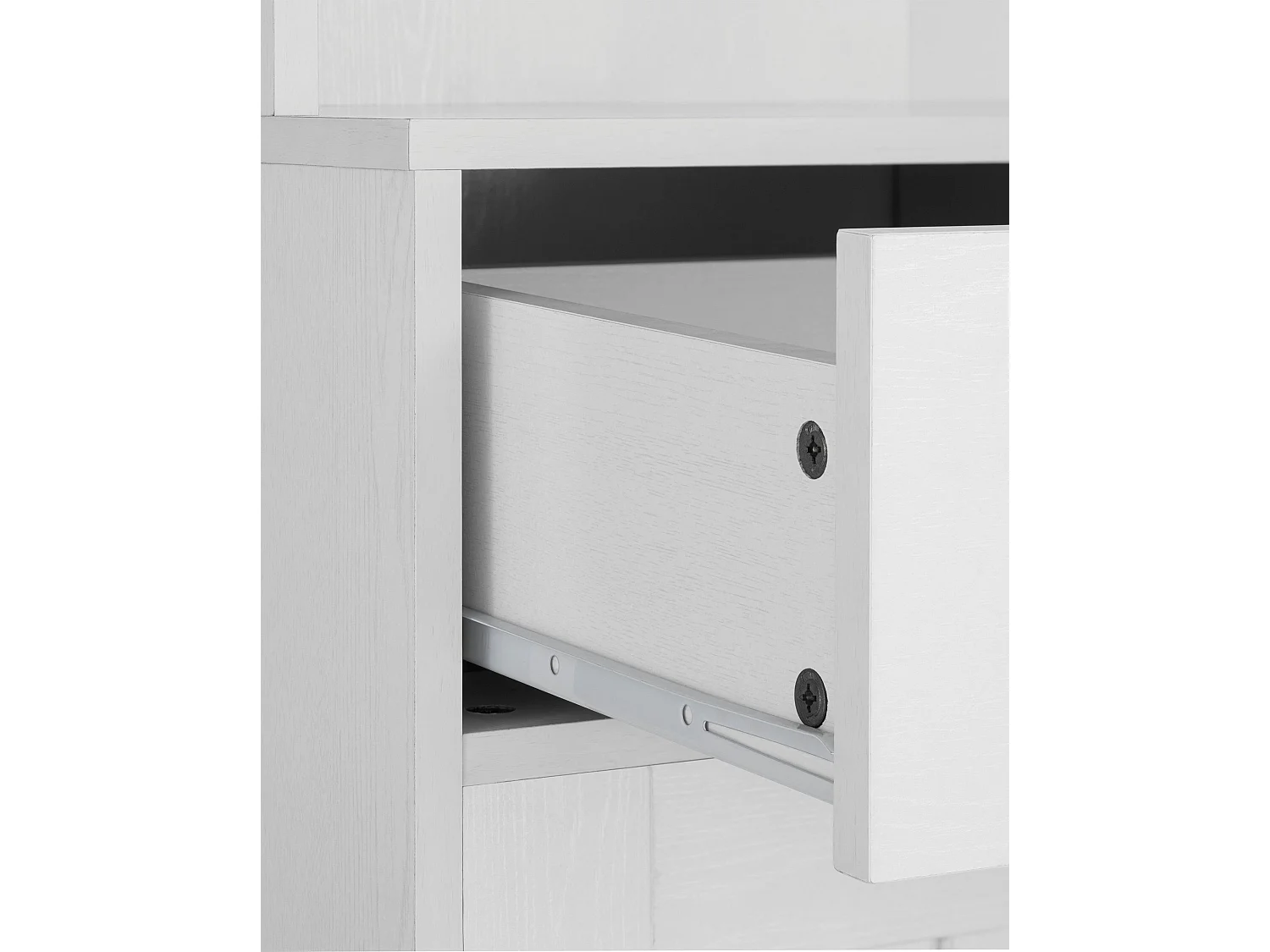 Kate|Buffet avec 2+2 portes en effet bois blanc