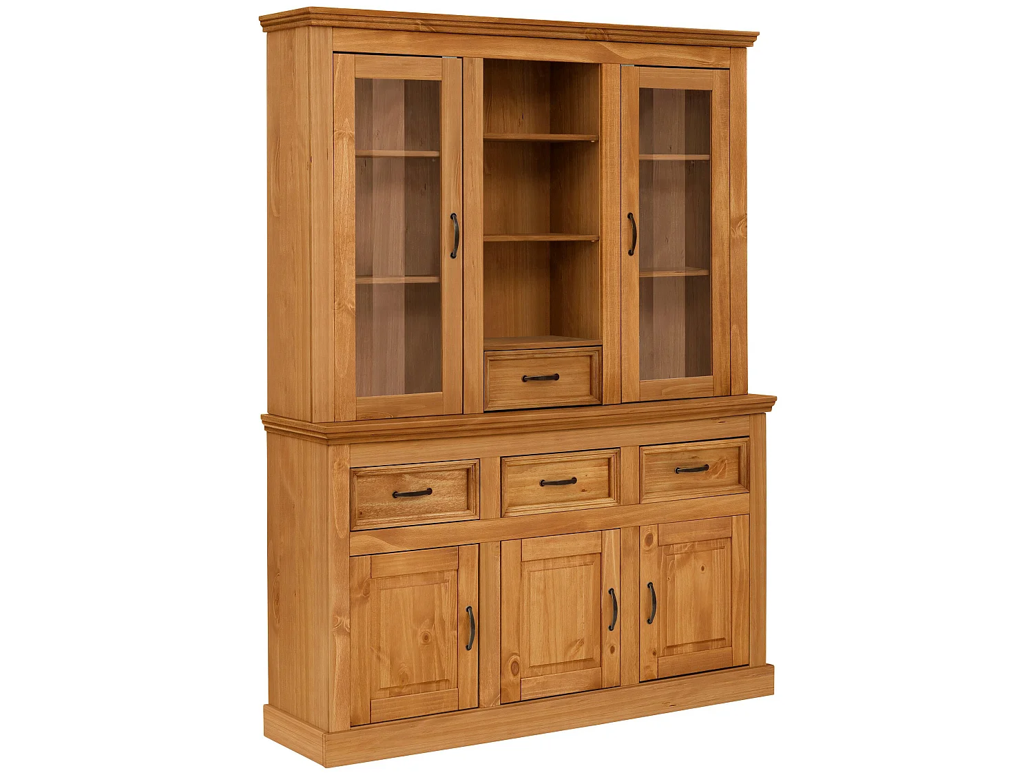 Selma buffetkast 3 deuren 3 lades 2 glazen deur 1 lade