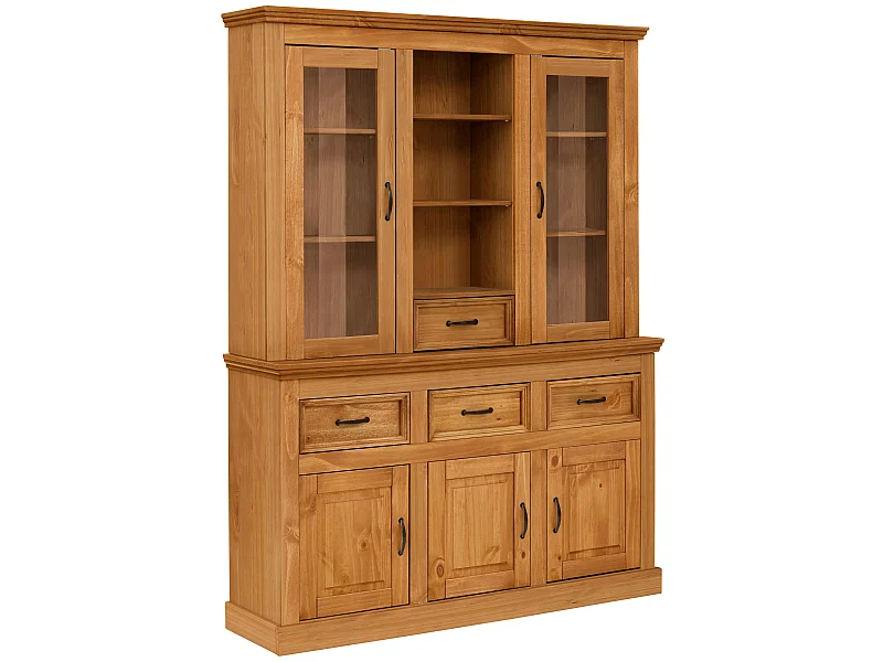 Selma | Buffet 3 Portas 3 Gavetas 2 Portas de Vidro 1 Gaveta