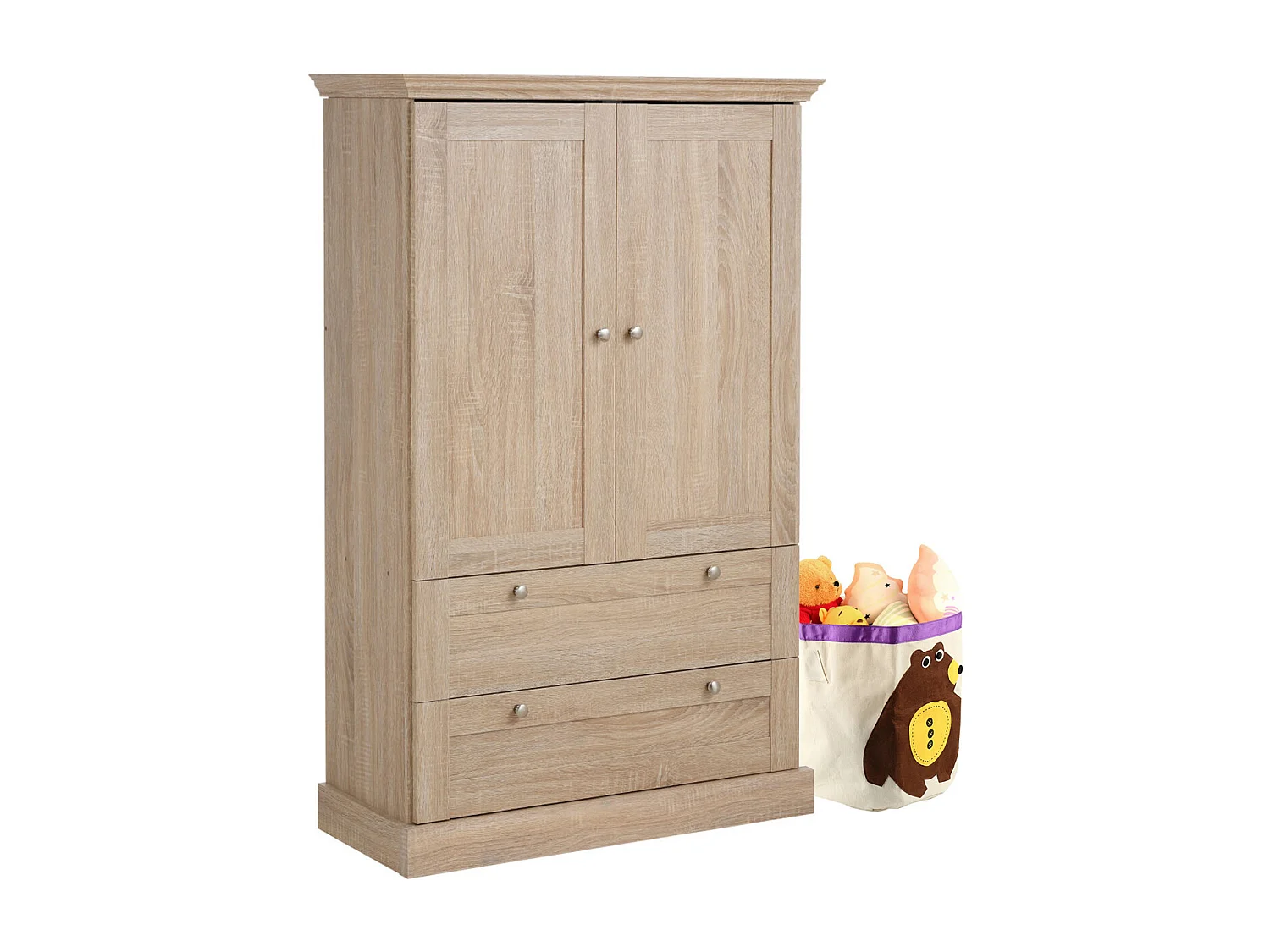 Binz|Armoire 2 portes 2 portes Chêne 3 portes