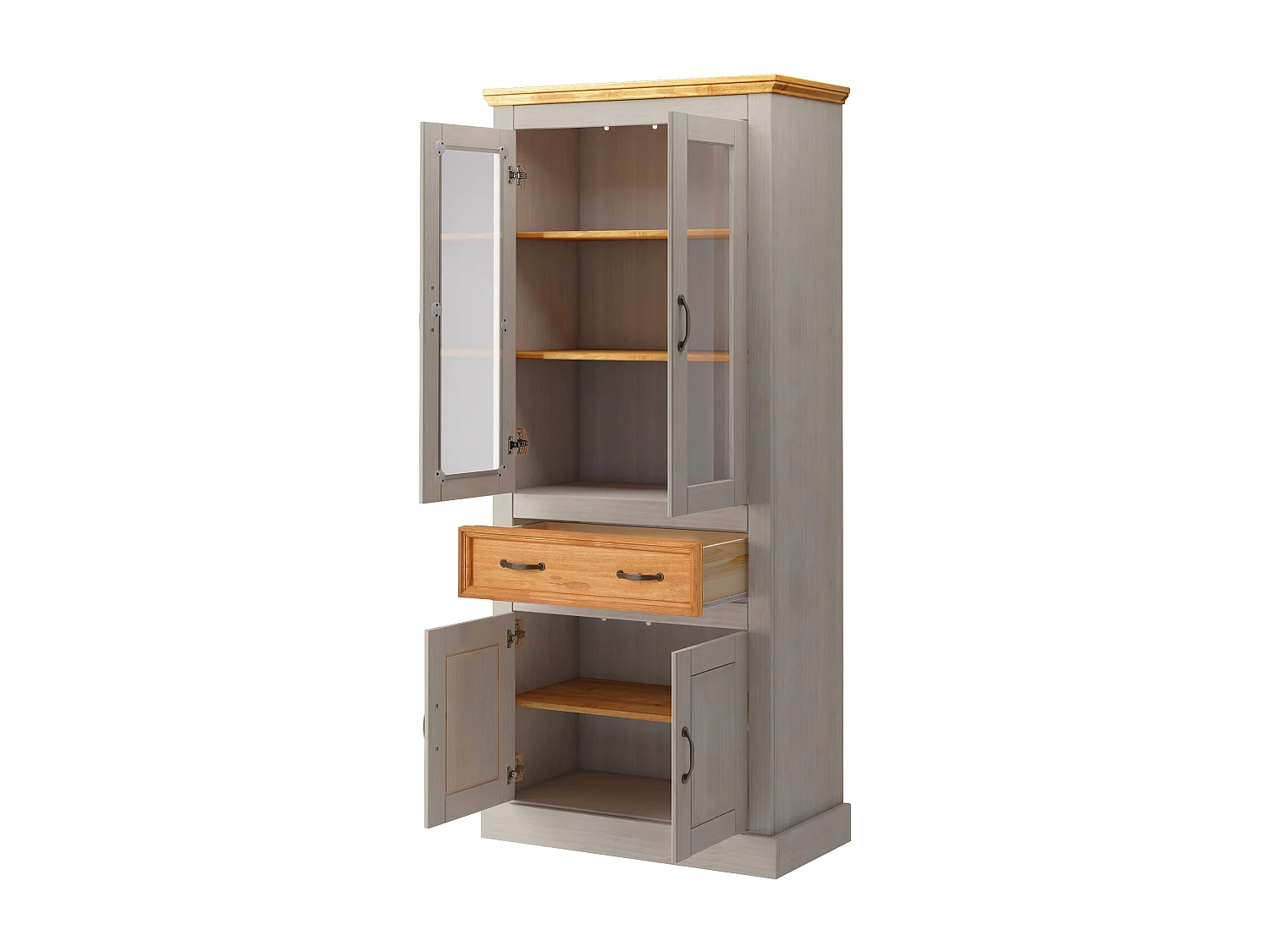 Selma|Vitrine 2 portes + 2 portes