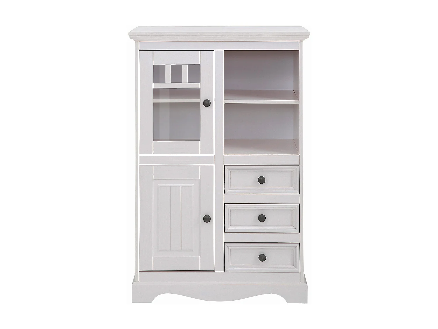 Melissa|Buffet avec 4 portes et 2 tiroirs en pin blanc