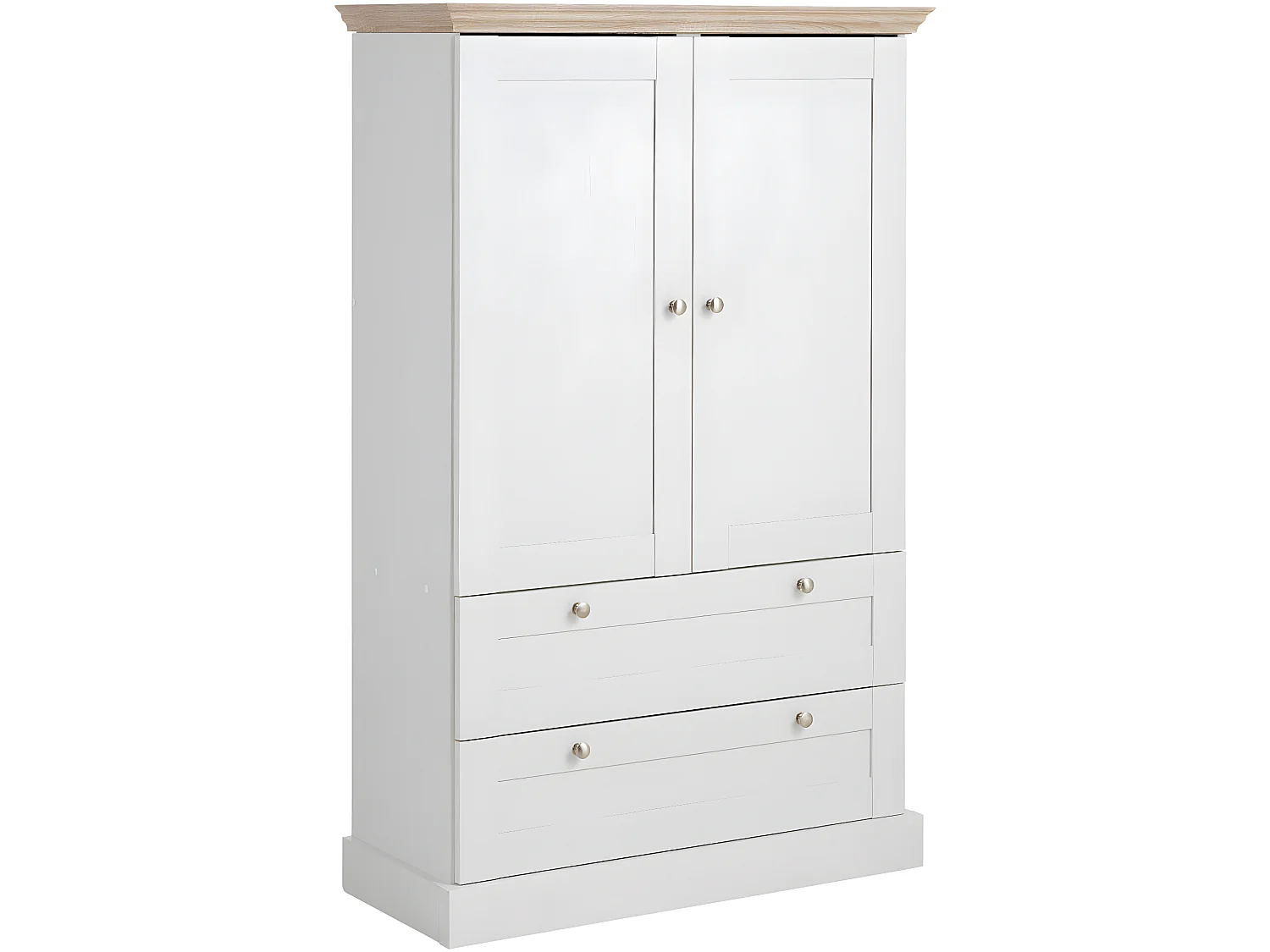 Binz|Armoire 2 portes 2 portes Chêne blanc 3 portes