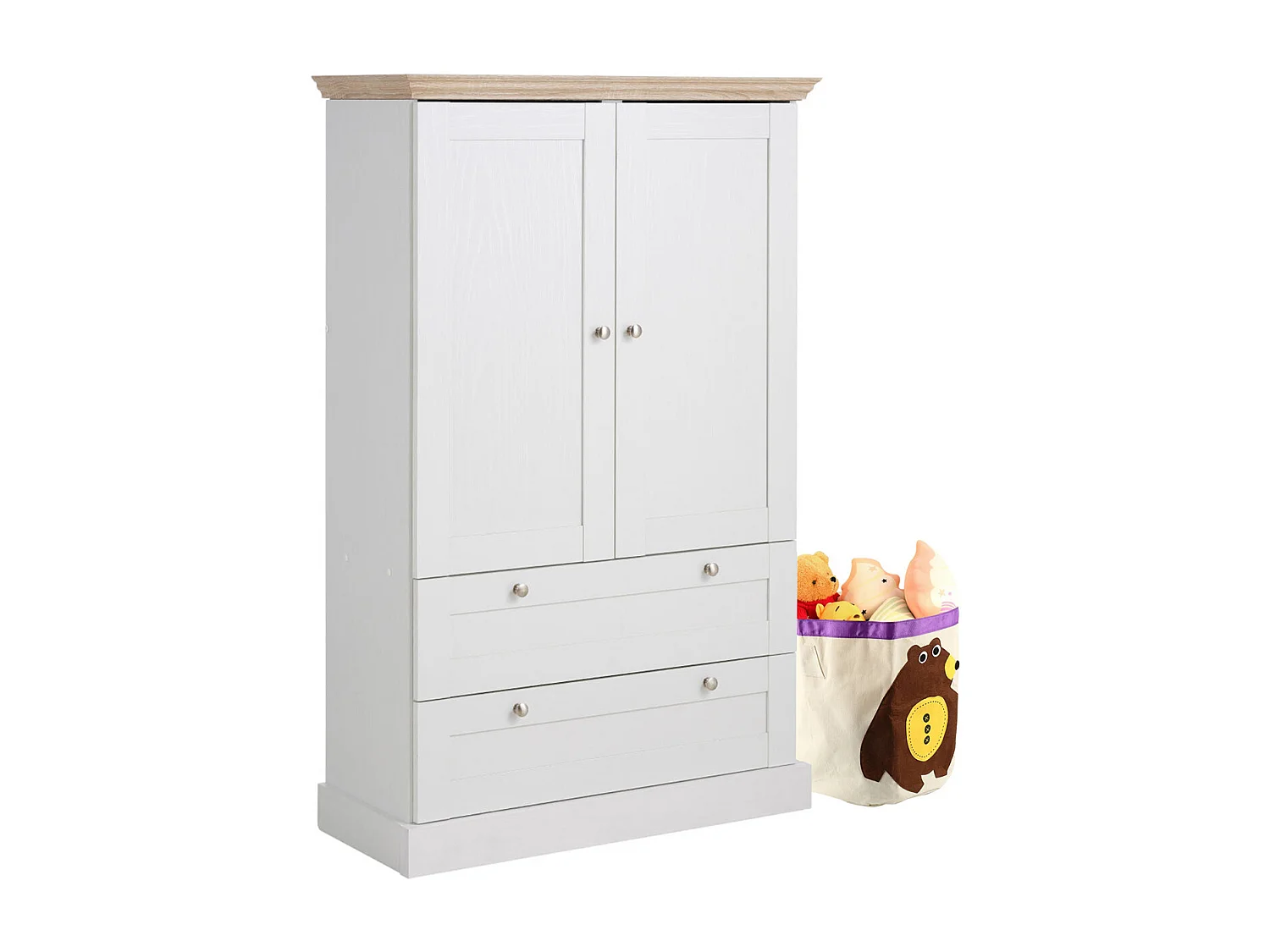 Binz|Armoire 2 portes 2 portes Chêne blanc 3 portes