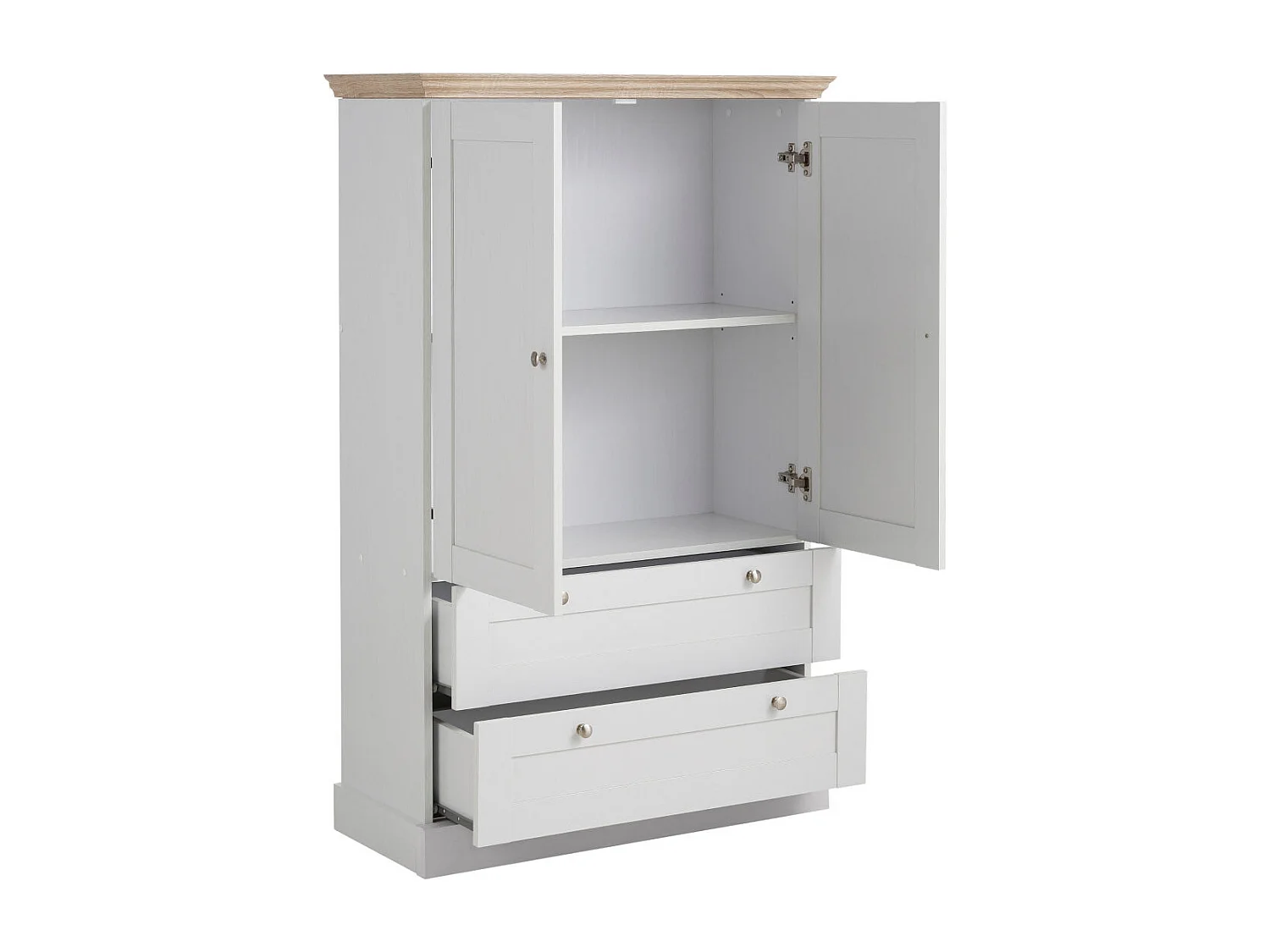 Binz|Armoire 2 portes 2 portes Chêne blanc 3 portes