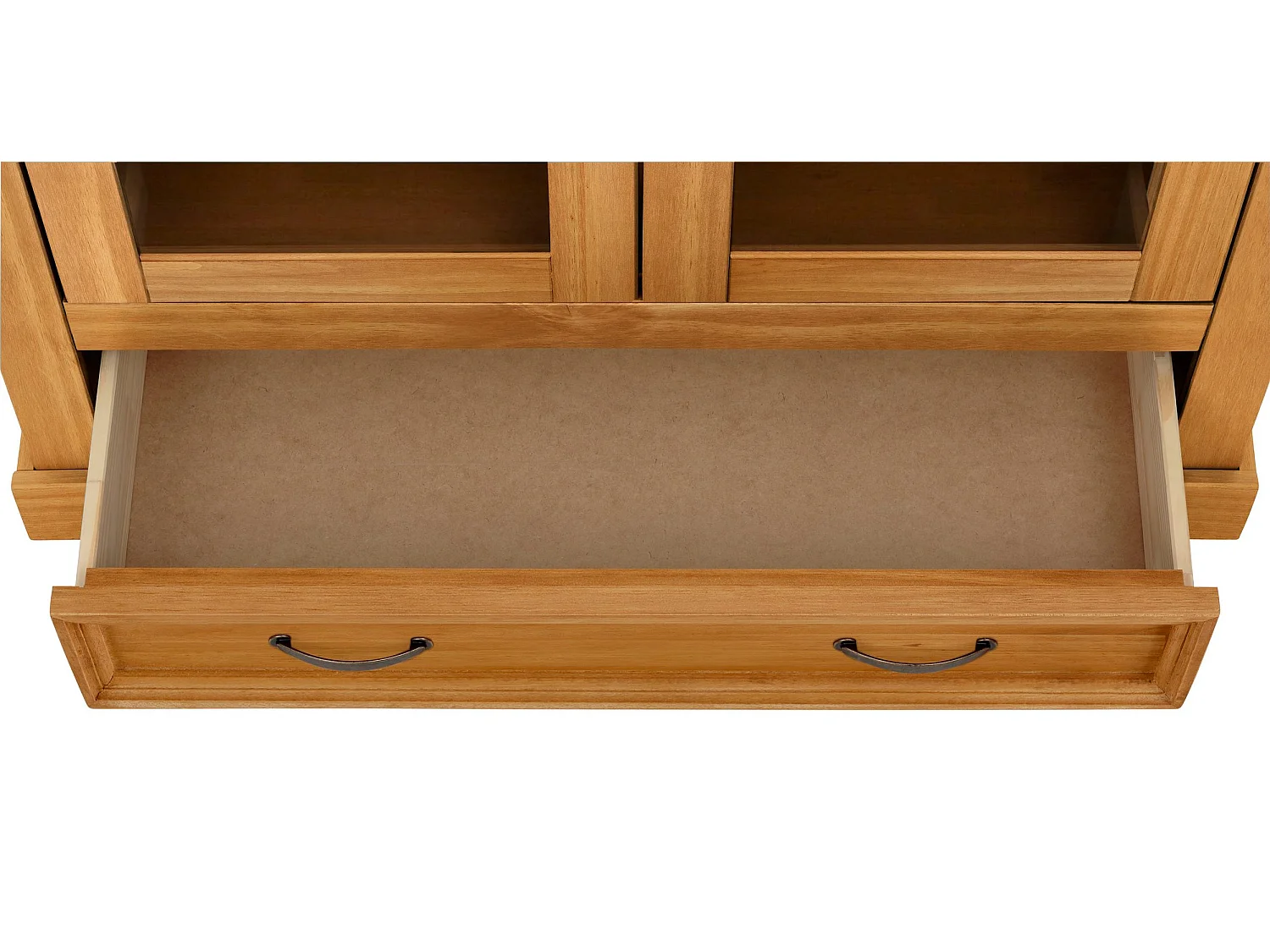 Selma|Vitrine avec 2 portes et 1 tiroir en pin