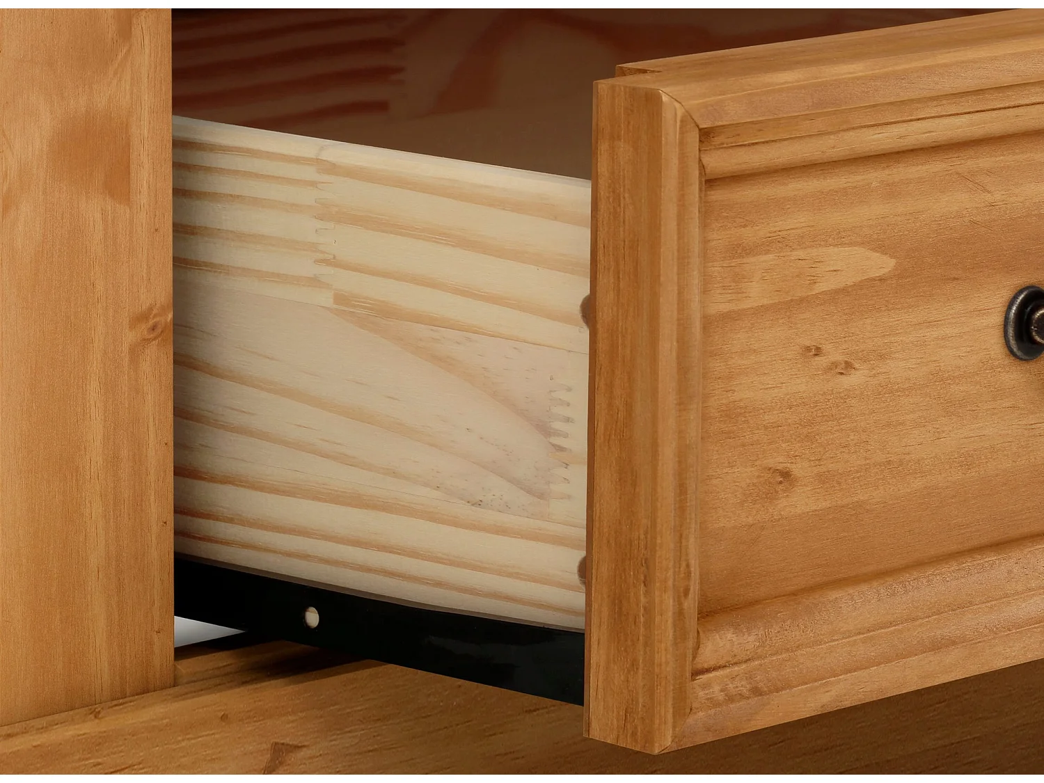 Selma|Vitrine avec 2 portes et 1 tiroir en pin